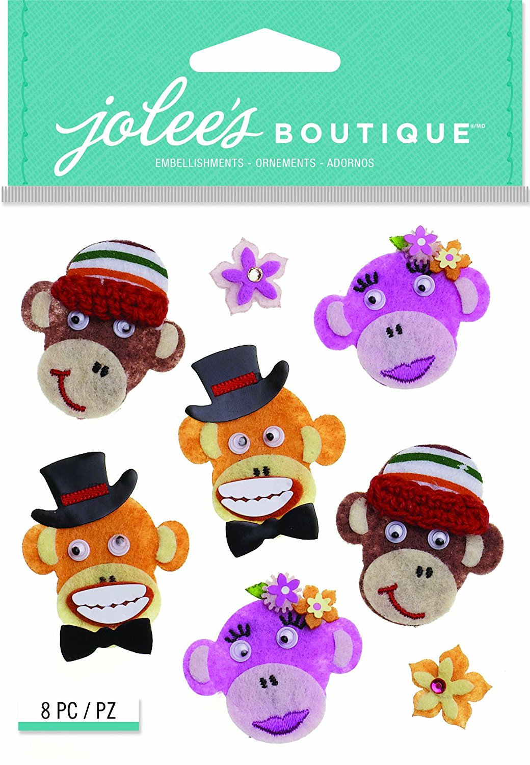 Jolee's Boutique Monkey Repeat Dimensional Stickers