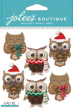 Jolee's Boutique Pinecone Owl Repeats Dimensional Stickers