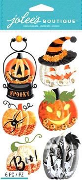 Jolee's Boutique Pumpkin Snow Globes Dimensional Stickers