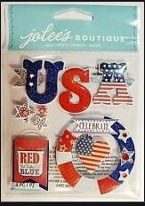 Jolee's Boutique Red White & Blue USA Dimensional Stickers