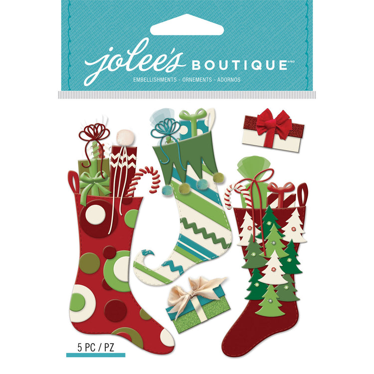 Jolee's Boutique Stuffed Stockings Dimensional Stickers