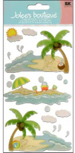 Jolee's Boutique Vellum Waves And Sand Dimensional Stickers