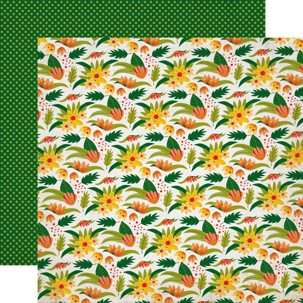 Echo Park 12 x 12 Jungle Safari Wilderness Floral Double-Sided Scrapbook Paper
