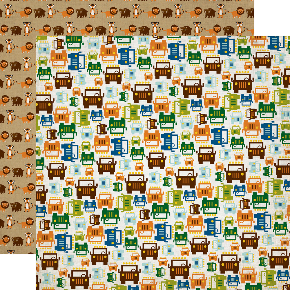 Echo Park 12 x 12 Jungle Safari Safari Ride Double-Sided Scrapbook Paper