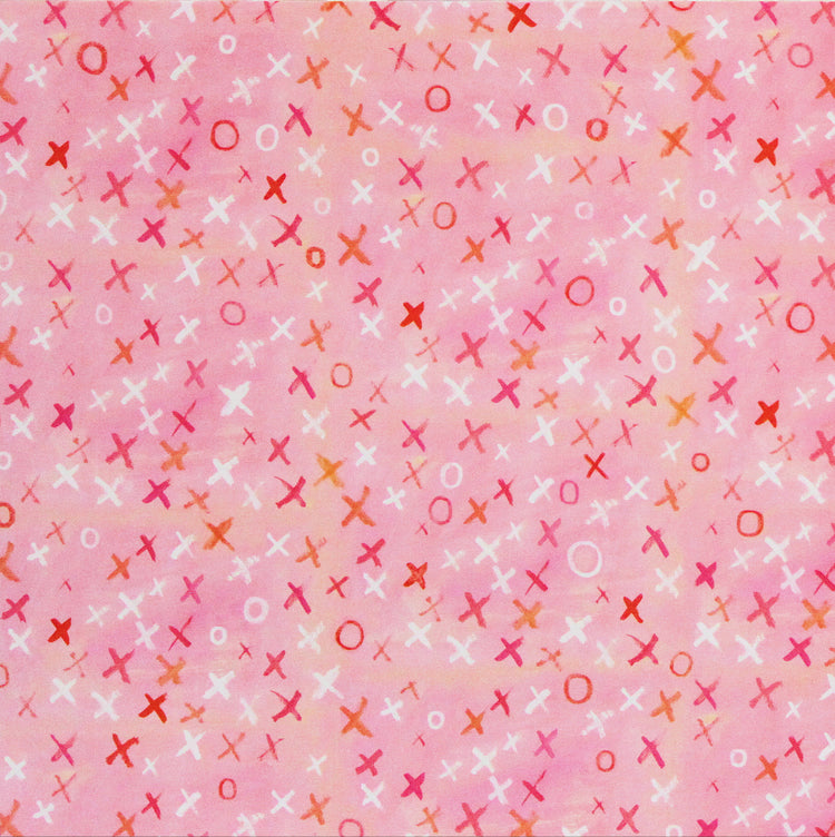 Ki Memories Pink XOXO Hugs & Kisses 12 x 12 Flat Scrapbook Paper