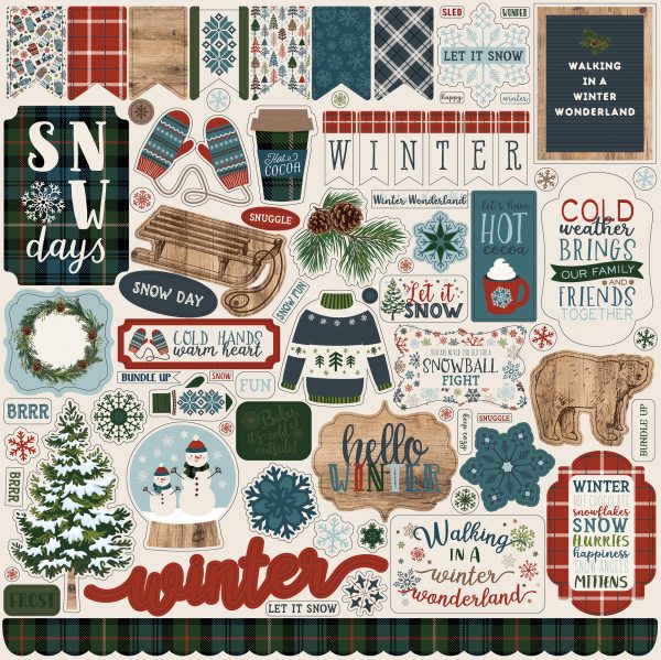 Carta Bella Let It Snow 12" X 12" Element Sticker Sheet