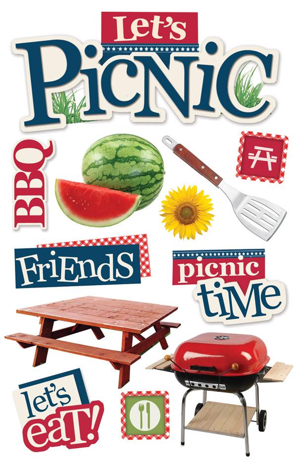 Paper House Let's Picnic Dimensional Sticker