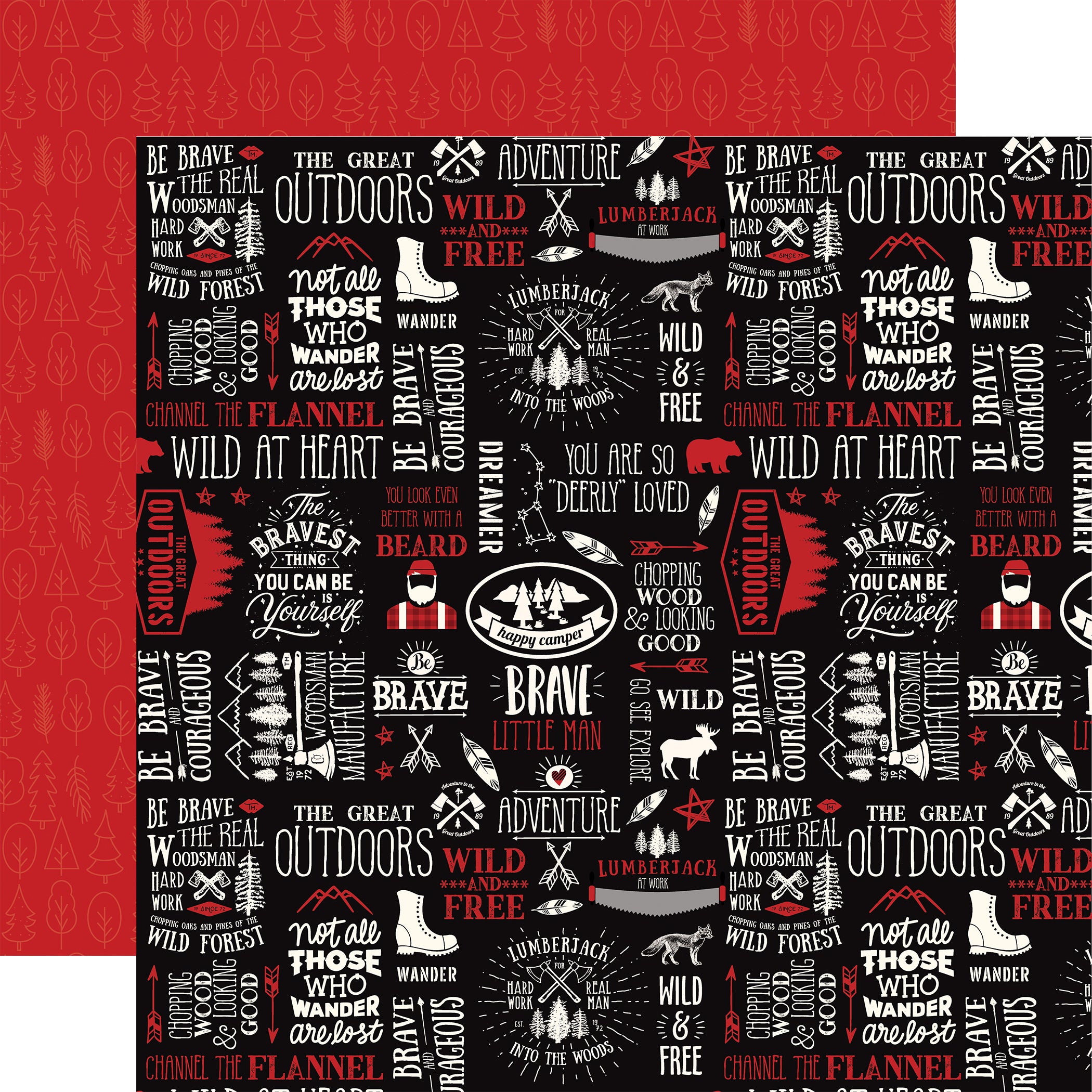 Echo Park Little Lumberjack Wild & Free 12 x 12 Double-Sided Cardstock Paper