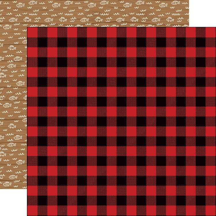 Echo Park Little Lumberjack Buffalo Plaid 12x12 Double-Sided Light Cardstock Paper