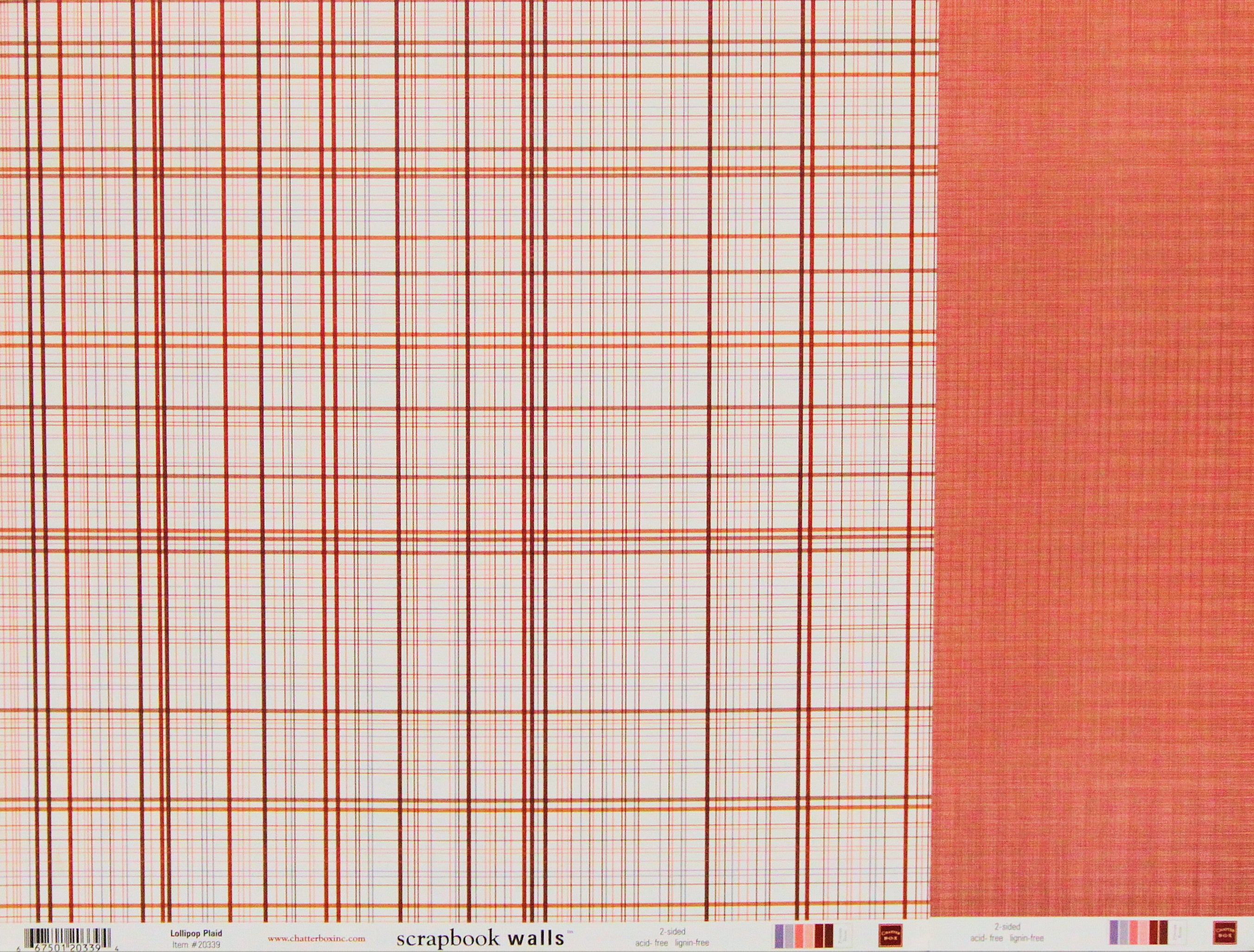 Chatterbox 12 X 12 Lollipop Plaid Double-Sided Scrapbook Paper