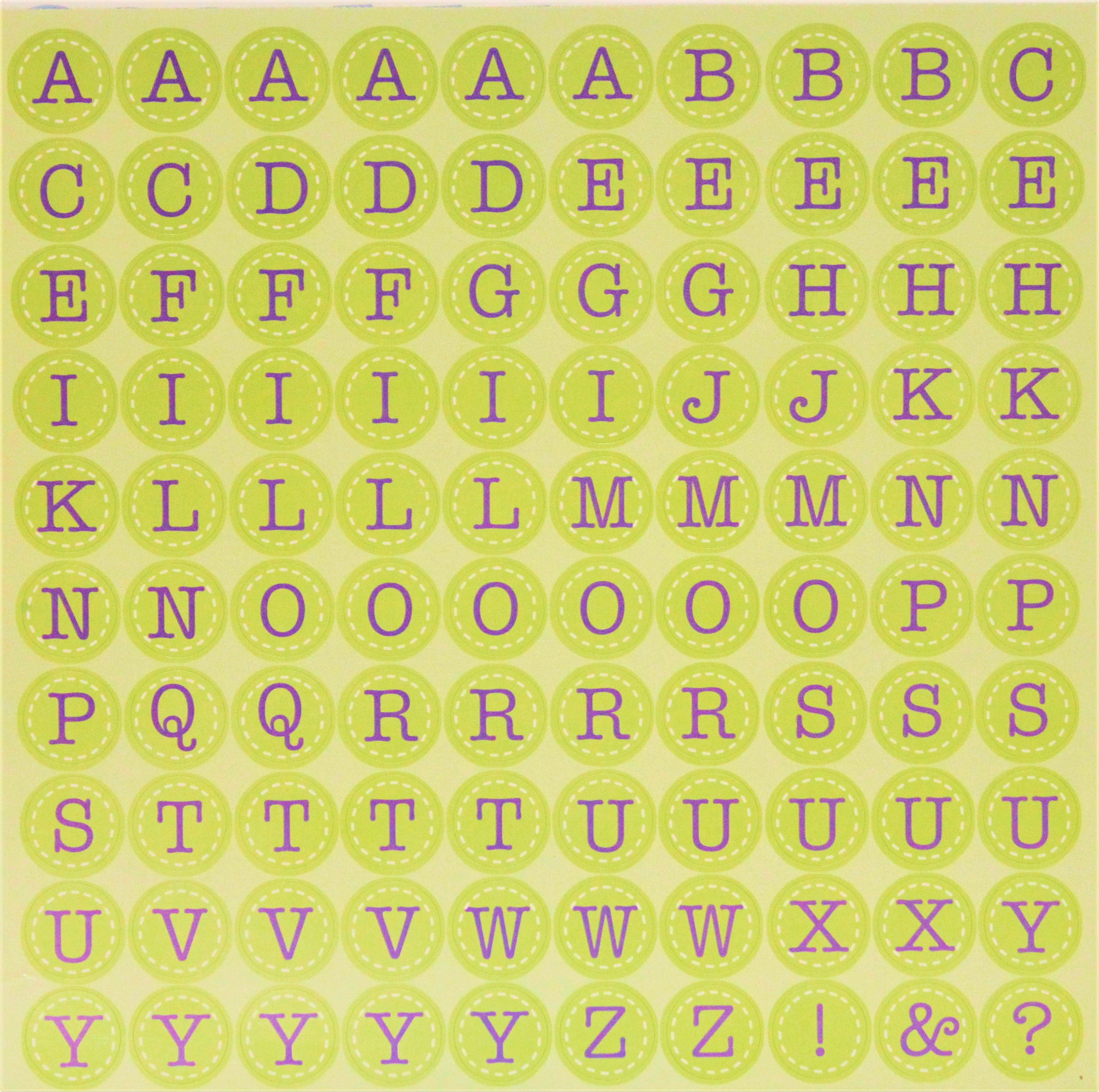 Momenta 12 x 12 Light Green Alphabet Sticker Sheet