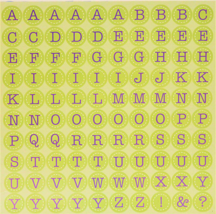 Momenta 12 x 12 Light Green Alphabet Sticker Sheet