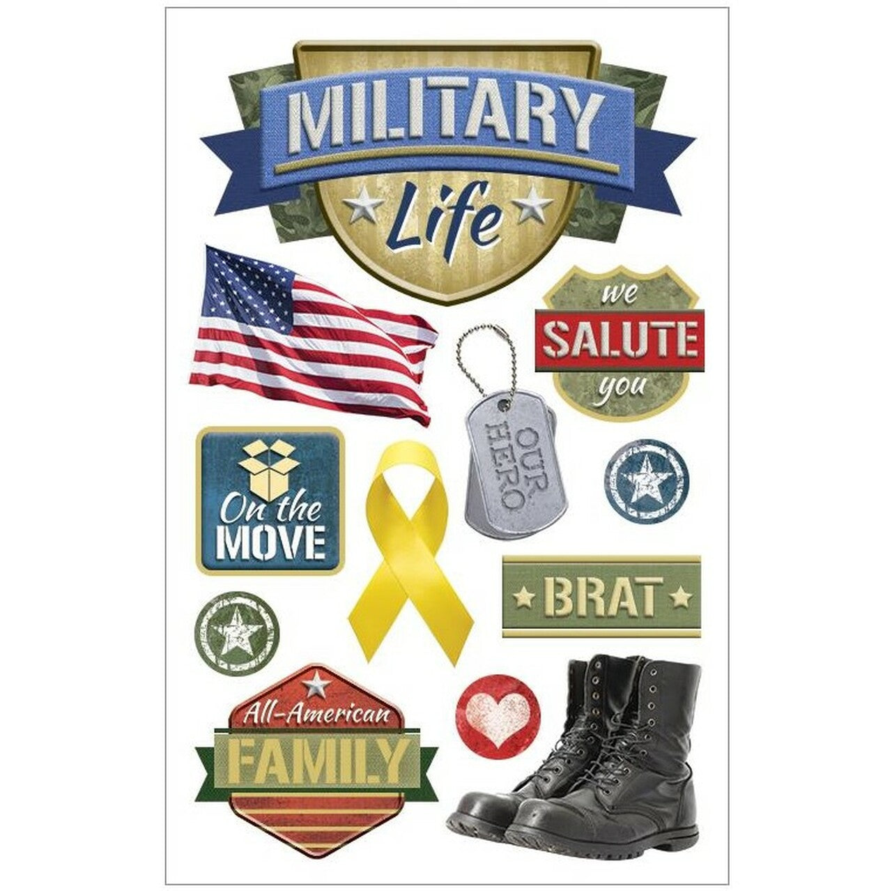 Paper House Military Life Dimensional Sticker