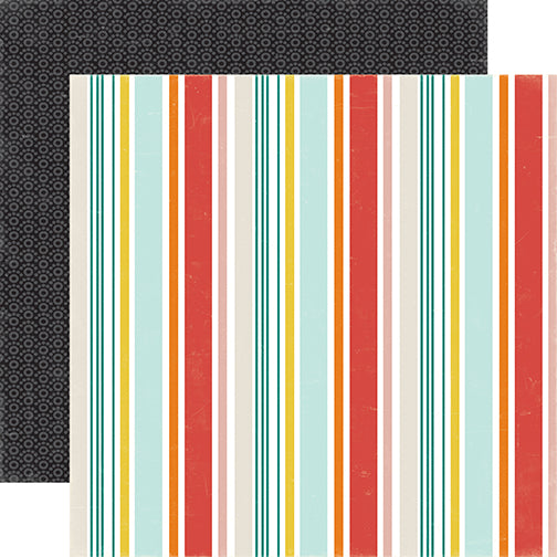 Echo Park 12 x 12 Meow Kitty Stripe Double-Sided Scrapbook Paper