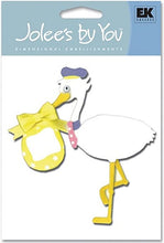 Jolee's Boutique Vintage New Baby Stork With Sign Dimensional Scrapbook Stickers