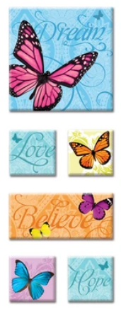 Paper House 3D Dimensional Butterflies Canvas Stickers
