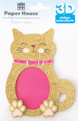 Paper House Cat 3D Layered Cardstock Keepsake Sticker