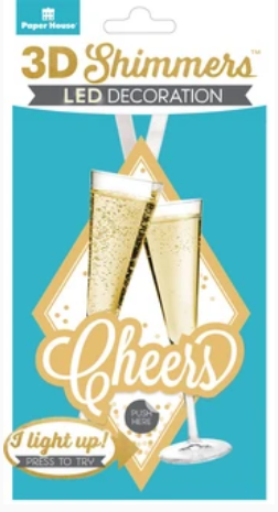 Paper House 3D LED Cheers Shimmer Embellishment