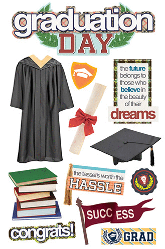 Paper House Graduation Day 3-D Stickers