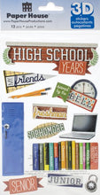 Paper House High School Years 3-D Stickers