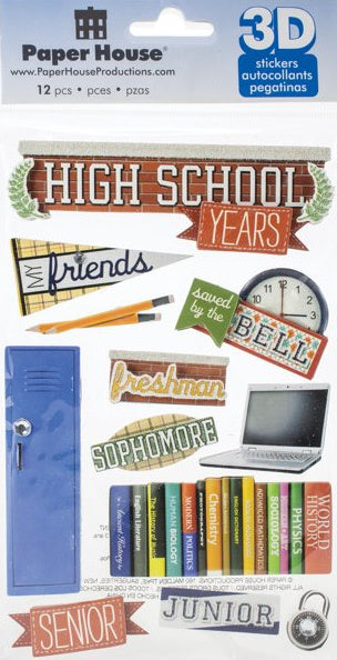 Paper House High School Years 3-D Stickers
