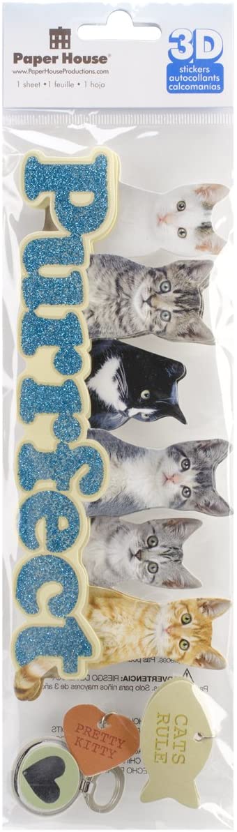 Paper House Purrfect Cats 3D Sticker