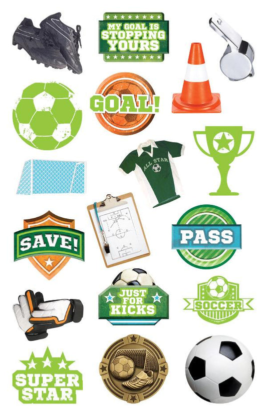 Paper House Soccer 36 Piece Die-Cut Stickers