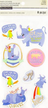 Recollections Purple Rhinos Puffy Stickers