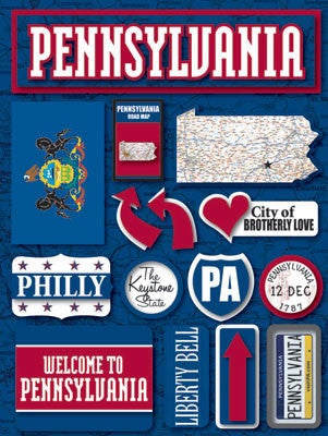 Reminisce Pennsylvania Jet Setters Dimensional Stickers