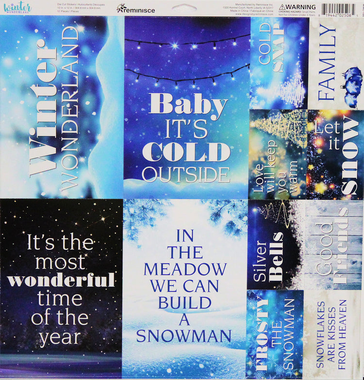 Reminisce Winter Wonderland 12 x 12 Sticker Sheet