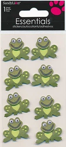 Sandy Lion Essentials 8Pc Frogs Dimensional Sticker