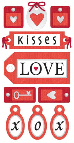 Sandylion Essentials Valentines Day Tags Dimensional Stickers