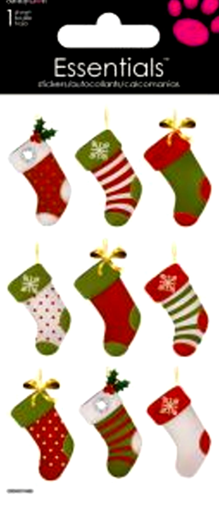Sandy Lion Essentials Christmas Stockings Dimensional Stickers