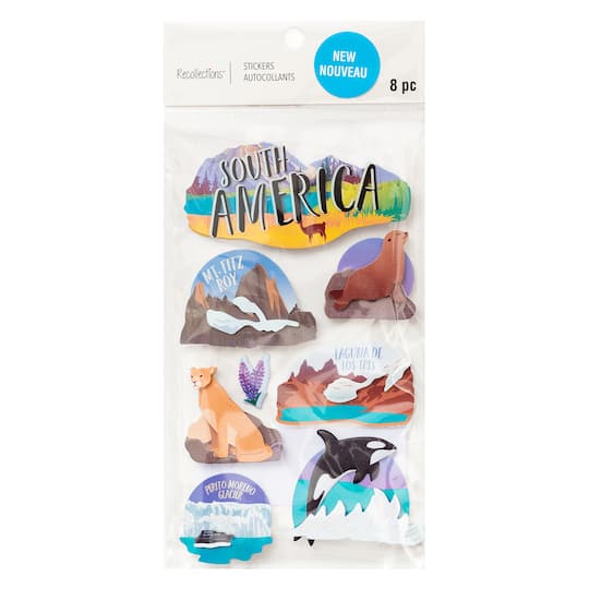 Recollections South America Dimensional Stickers