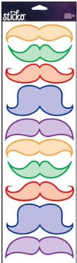 Sticko Colorful Mustaches Stickers