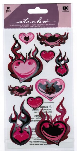 Sticko My Hearts On Fire Dimensional Stickers