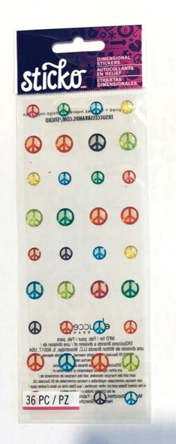 Sticko Mini Peace Signs Dimensional Stickers