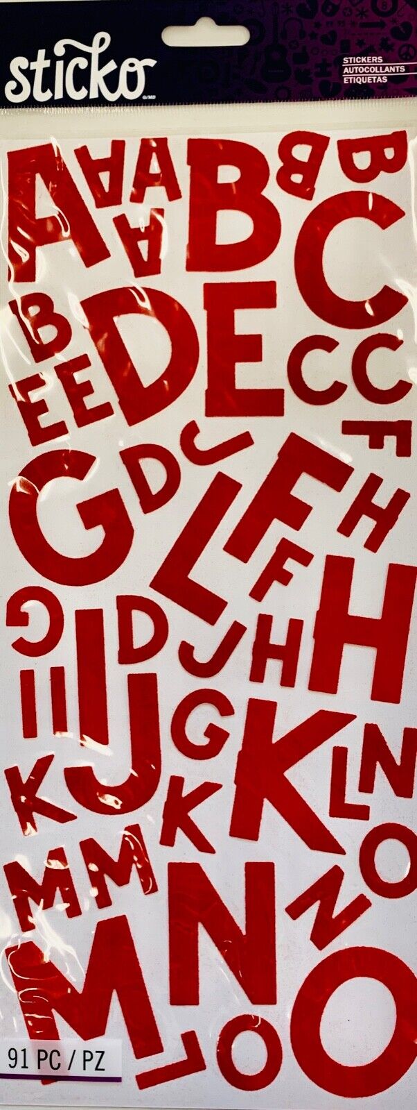 Sticko Red Block Large Alphabet Felt Stickers