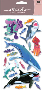 Sticko Sharks, Whales & Octopus Dimensional Stickers
