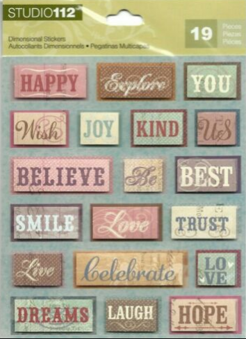 K & Company Studio 112 Words Dimensional Stickers