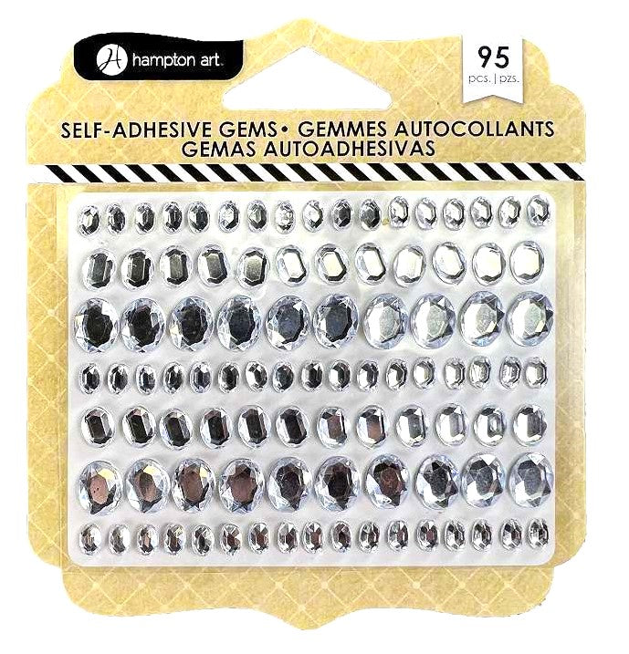 Hampton Art Adhesive Oval Gems 95/Pkg-Clear