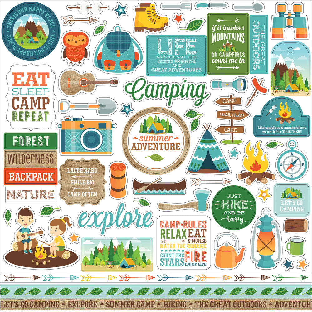 Echo Park Summer Adventure 12" X 12" Element Sticker Sheet