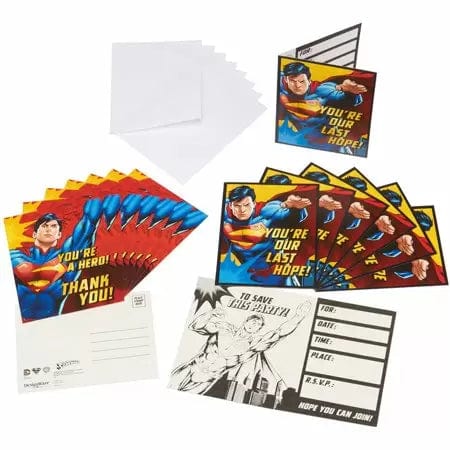 SUPERMAN 16 Count Thank You Postcards & Invitations Set