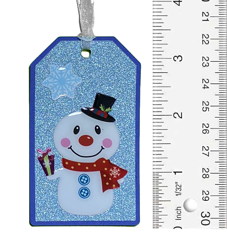 T & H Creations Handmade Multi-Layer Snowman Tag Embellishment