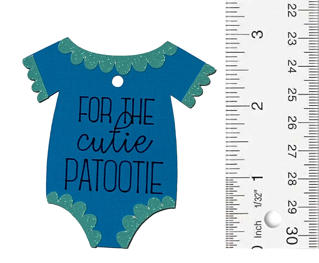 T & H Creations Handmade Cutie Patootie Baby Boy Glitter Die-cut Embellishment