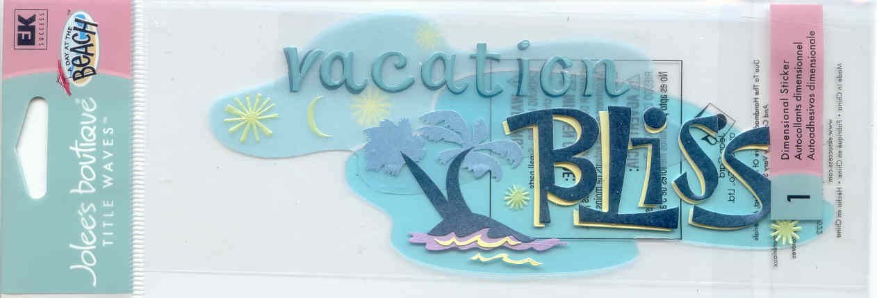 Jolee's Boutique Vacation Bliss Dimensional Title Sticker