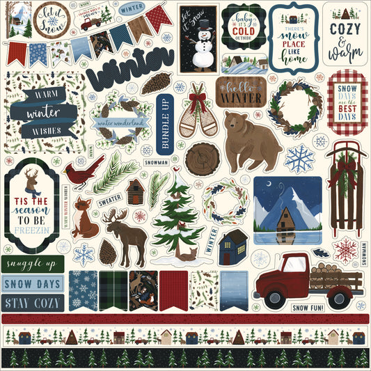 Carta Bella Let It Snow 12" X 12" Element Sticker Sheet