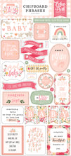 Echo Park Welcome Baby Girl Chipboard Phrases Stickers