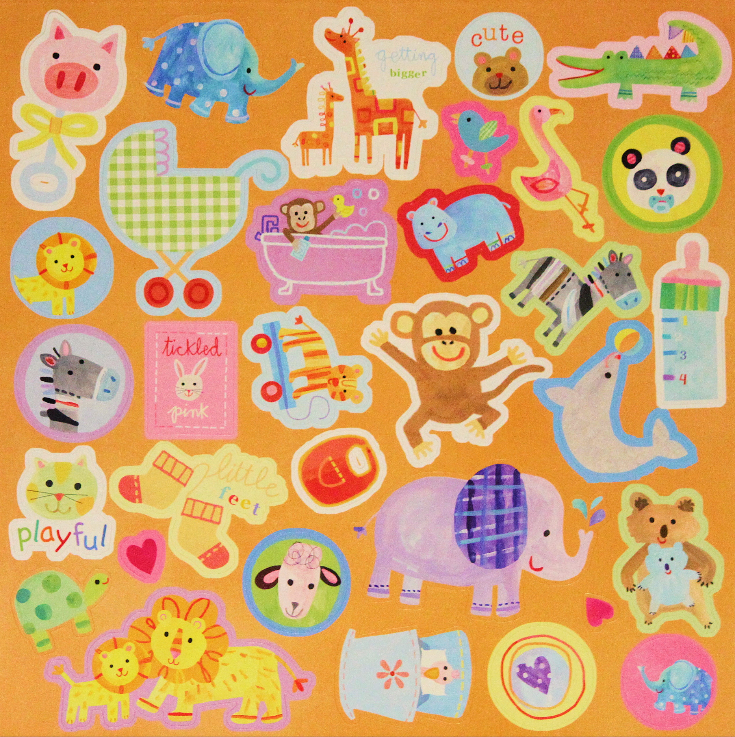 Momenta 12 x 12 Baby Animals Sticker Sheet