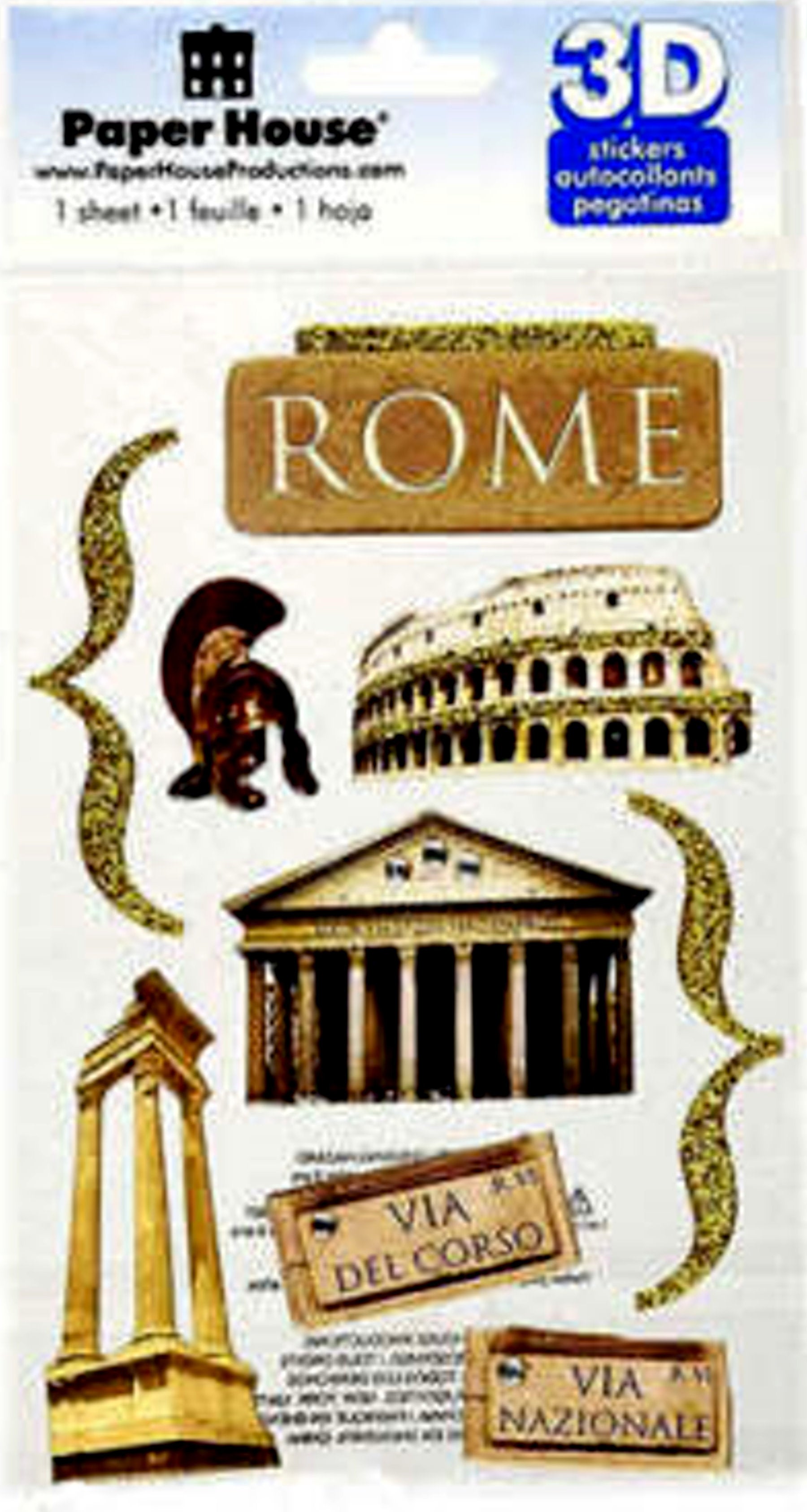 Paper House 3D Dimensional Rome Stickers
